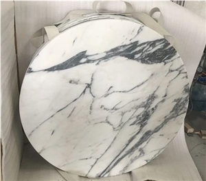 Italy Arabescato Marble White Polished Coffee Table Tops
